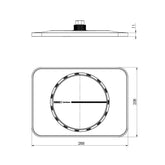 Phoenix NX Orli 290mm x 210mm Shower Rose w/ Hydrosense Matte Black